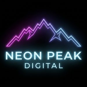 Neon Peak Digital - Las Vegas SEO and Digital Marketing Agency This is the logo for Neon Peak Digital - Las Vegas SEO and Digital Marketing Agency. It is a stylized version of a 3 tiered mountain peak silhouette outlined in glowing cyan to magenta with NEON PEAK DIGITAL in light greenish-gray stacked in two lines across the bottom.